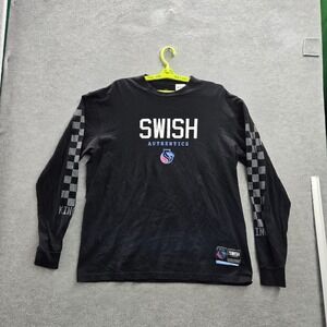 Sacramento Kings Men Shirt XL Black Swiss Authentics Logo Long Sleeve